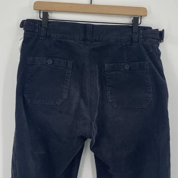 Bottega Veneta Mens Size 50 Corduroy Dark Gray Navy Button Fly Pants Straight